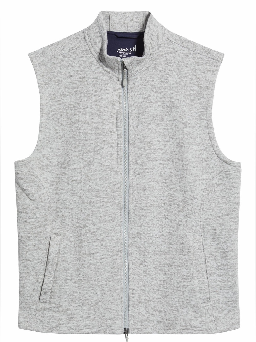 NWT Johnnie-O Denalis Double Zip Fleece Vest: Light Gray (Large)